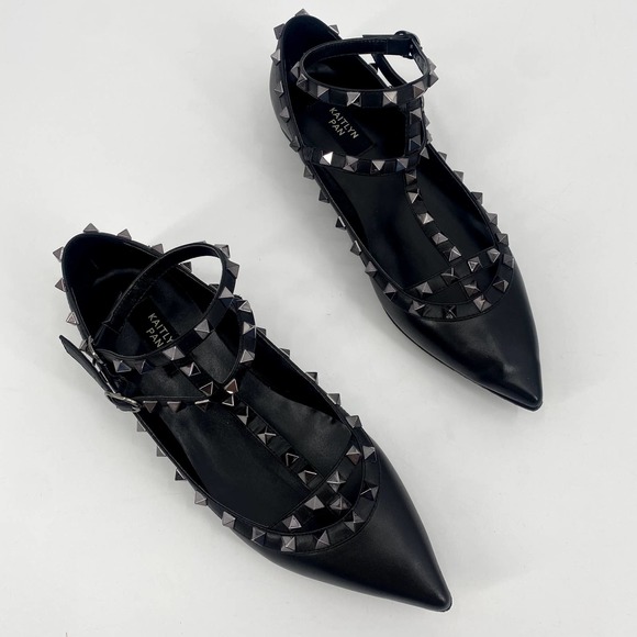 kaitlyn pan Shoes Kaitlyn Pan 9 Black Studded Pointed Toe Strappy
